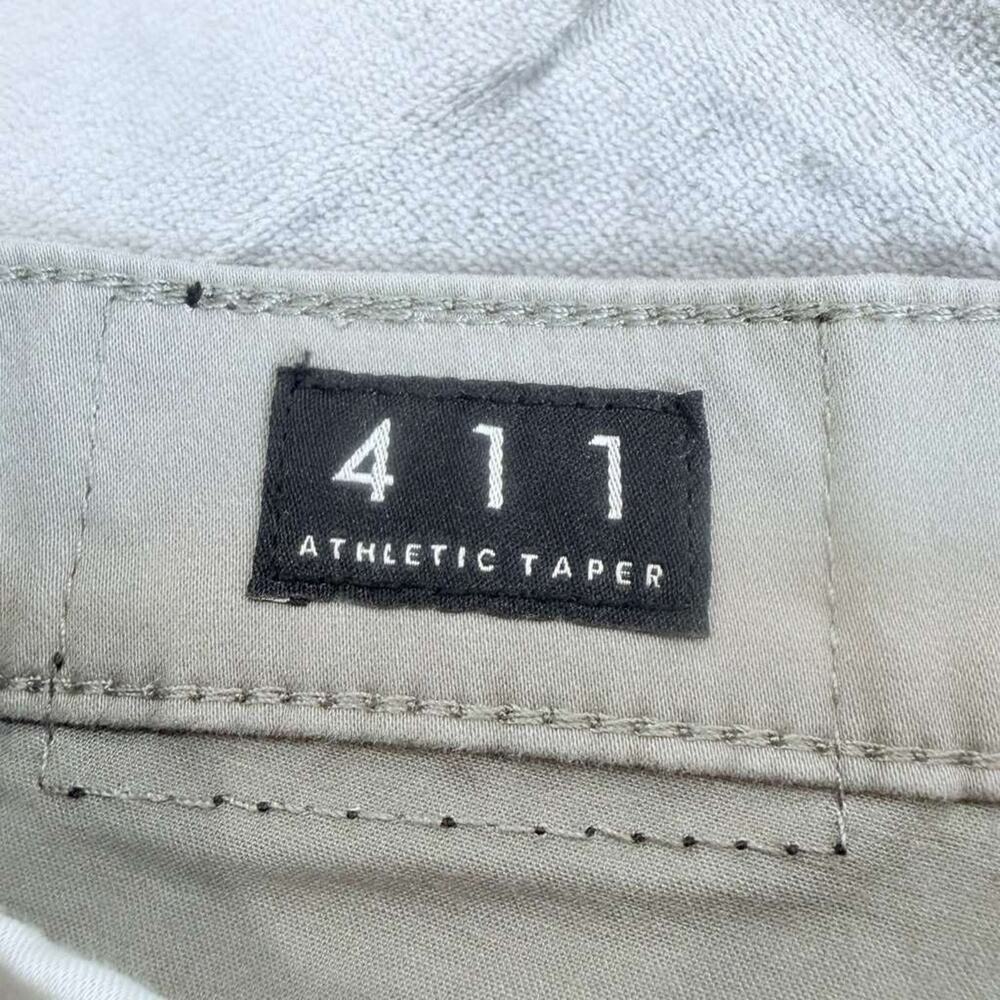 Lucky Brand 411 Athletic Taper Stretch Mens Khaki Silver Gray Chino Pants 30x30 - Picture 4 of 15